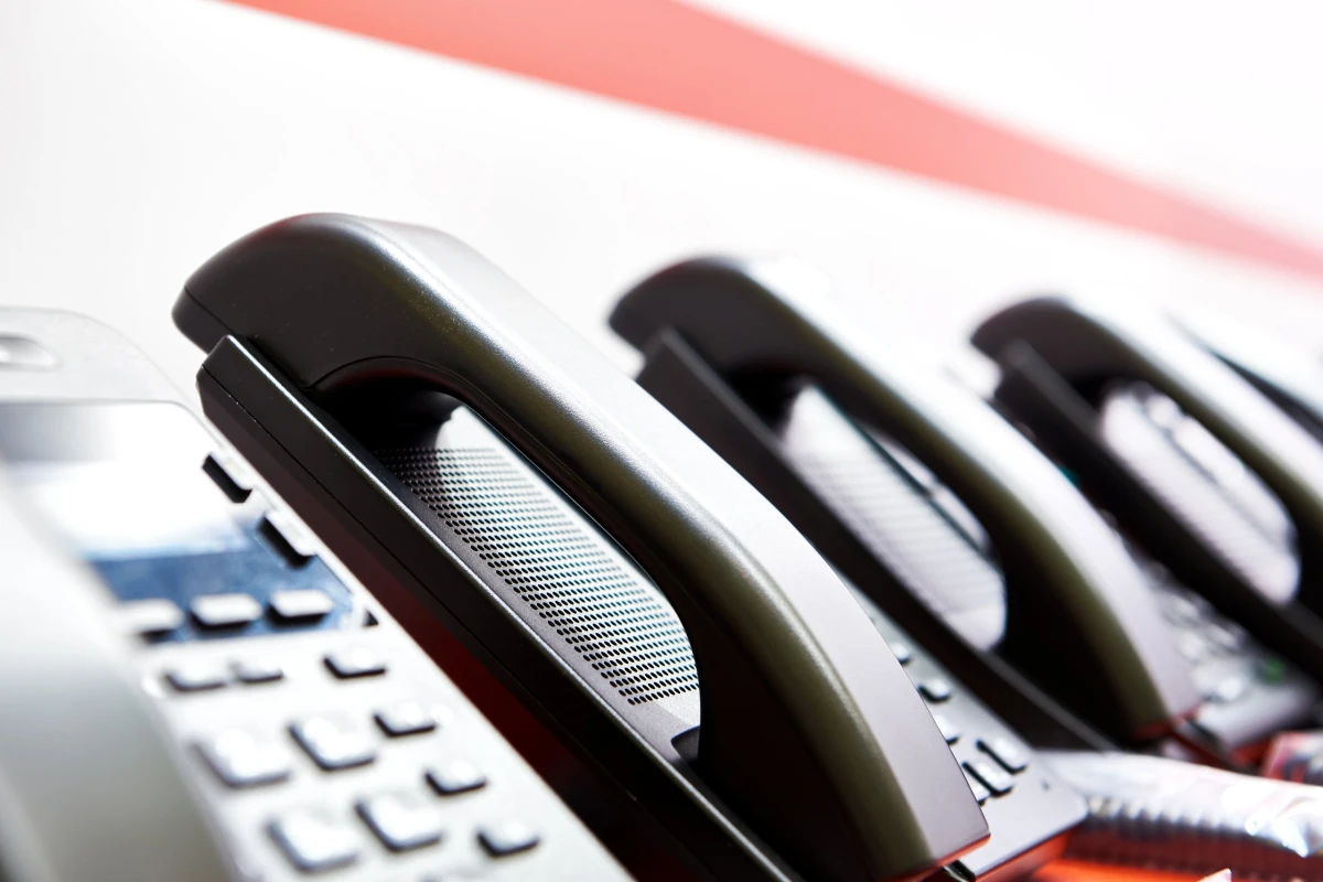 Handsets,Of,Office,Phones,Row